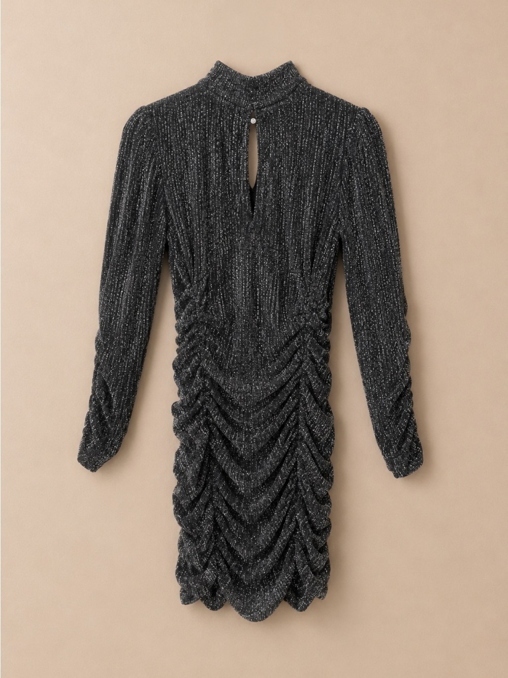 Zara Elina Metallic Ruched Bodycon Mini Dress Party Cocktail NWT Small